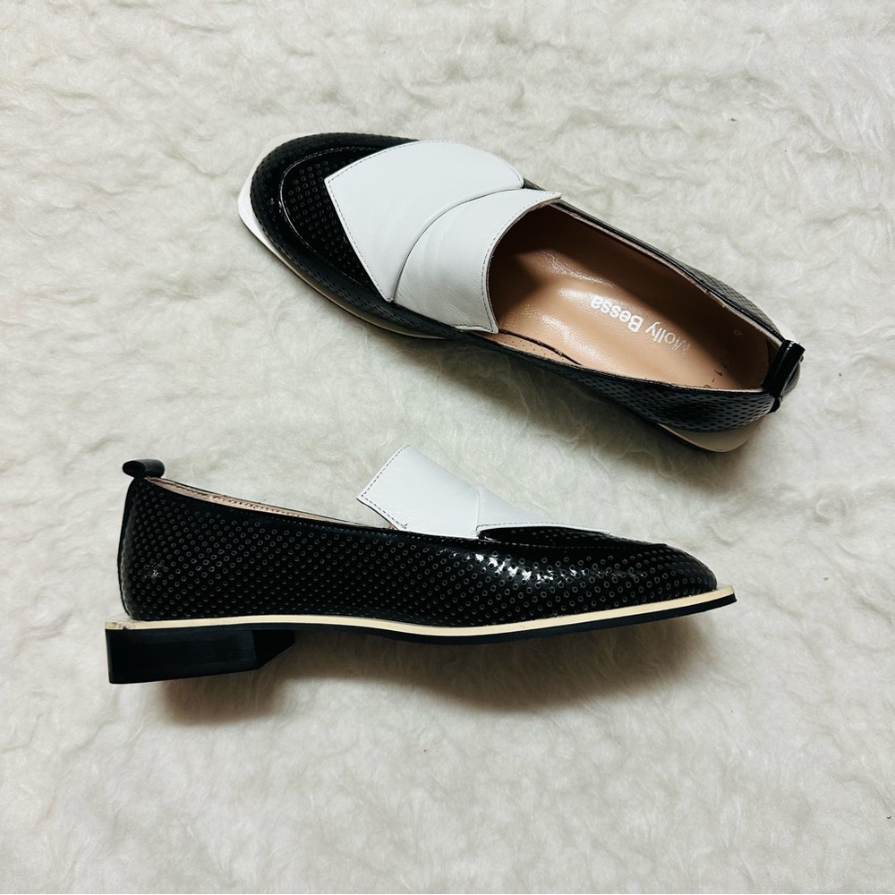 Designer shoes Molly Bessa Black and White Loafers